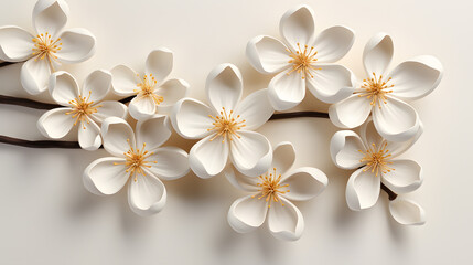 Naklejka na ściany i meble white frangipani flowers