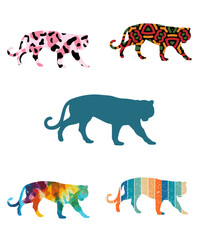 Royal Bengal Tiger Silhouettes Vector 