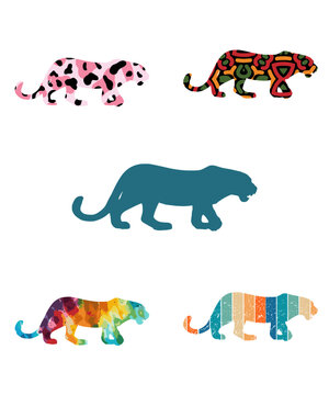 Royal Bengal Tiger Silhouettes Vector 