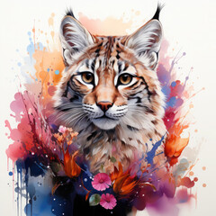 Waterco Bobcat Clipart illustration Generative Ai