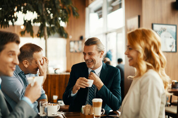 Business meeting in a cafe