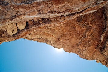 Rocks above Chomi beach known as Paradise beach near Palaiokastritsa village on Corfu Island, Greece