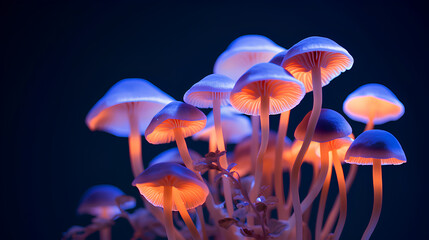 Fototapeta premium Color magic mushrooms. Psychic Waves.