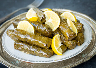 Traditional delicious Turkish foods; stuffed leaves (yaprak sarmasi)
