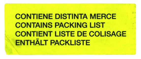 multilingual contains packing list label transparent PNG