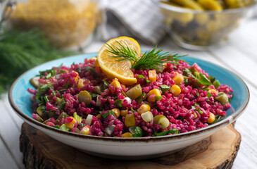 Bulgur Salad with Turnips (Turkish name; salgamli bulgur salatasi)