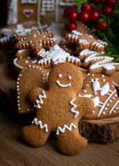 Christmas homemade gingerbread cookies, gingerbread man