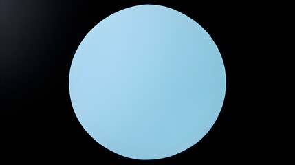 Sky Blue round Paper Note on a black Background. Brainstorming Template with Copy Space