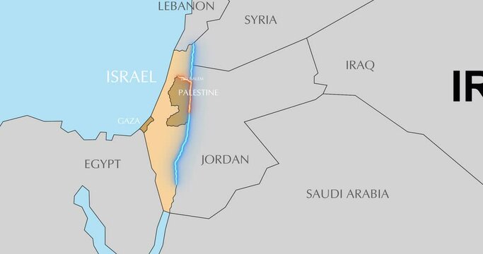 Map of Israel, Palestine and Gaza Strip.
Conflict between Israel and Hamas in the Gaza Strip.