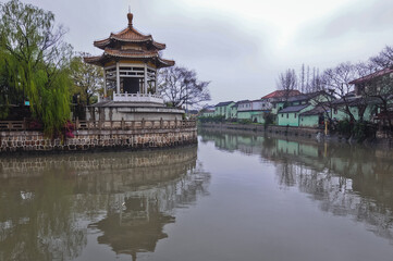 Pavilion in Qibao Temple near Qibao Ancient Town in Minhang District, Shanghai, China