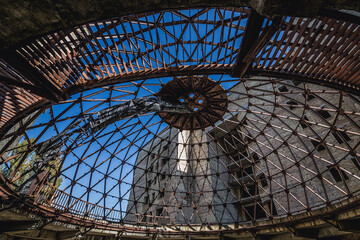Dome of unfinished part of Neurosurgery Institute in Kyiv capital city, Ukraine