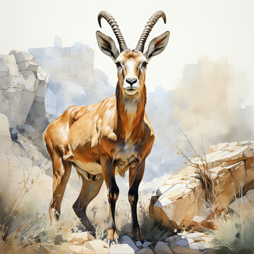 Waterco Chamois Clipart illustration Generative Ai