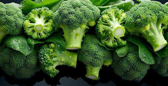 Fresh broccoli, eco food, ripe vegetables - AI generated image