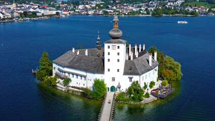 The Ort lake castle on Lake Traunsee in Gmunden