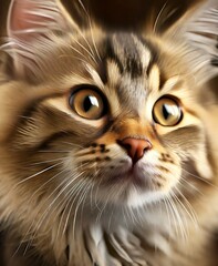 Fototapeta premium Tabby Cat Art Illustration