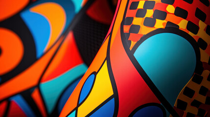 A detail shot of athletic wear featuring bold graffiti graphics, exuding energy and urban edge.