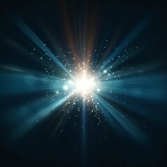 A dazzling reflex resembling an explosion, creating a magical flare akin to the sun or a star.