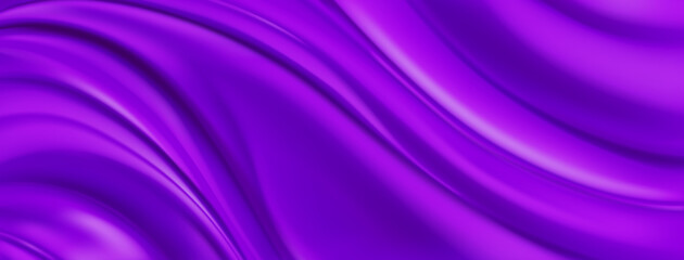 Abstract background with wavy folded surface in purple colors