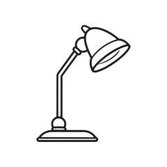 Table lamp icon. Outline desk lamp