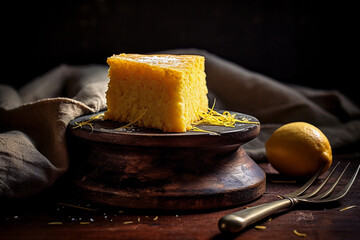 Delicious and inviting slice of cake ready to be served