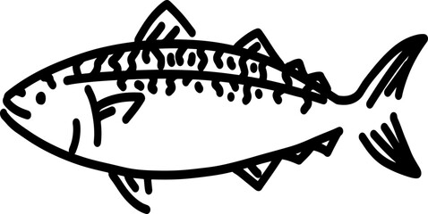 可愛いサバの線画