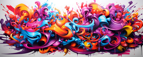 Colorful Abstract Graffiti on the wall. Street ART - obrazy, fototapety, plakaty