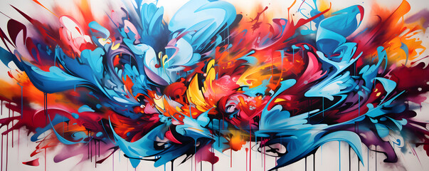 Colorful Abstract Graffiti on the wall. Street ART - obrazy, fototapety, plakaty
