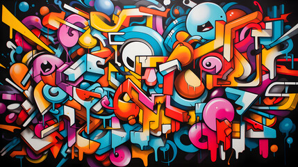 Colorful Abstract Graffiti on the wall. Street ART