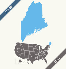 maine state on USA map blank