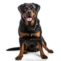 Rottweiler Dog Isolated on White Background - Generative AI