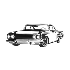 Outline illustration design of a vintage car 51