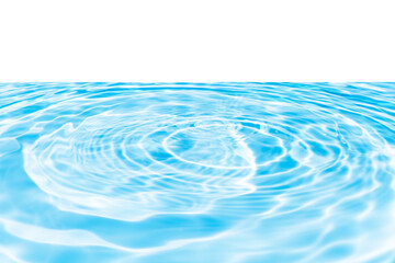 Blue water with ripples on the surface. Defocus blurred transparent white-black colored clear calm water surface texture with splash and bubbles. Water waves with shining pattern texture background.