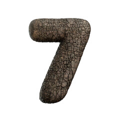 tarmac number 7 - 3d asphalt digit - Suitable for road, transport or highway related subjects