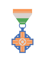 republic day india medal flag