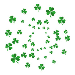 Circle shamrock clover splatter frame border decoration