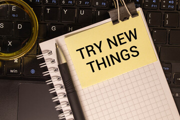Text try new things on note paper