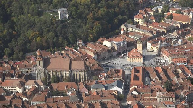 Timelapse of Brasov city Council Square seen from Tampa mountain