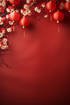 Happy chinese new year 2024 the dragon zodiac sign with flower,lantern,asian elements gold paper cut style on color background.
