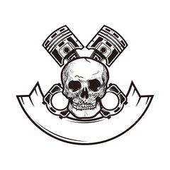 piston skull logo , parts logo