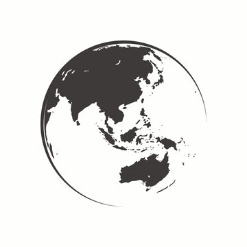 asian globe logo , map logo