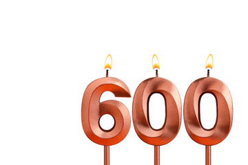 Candle number 600 - Number of followers or likes