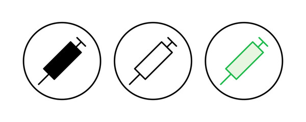 Syringe icon set. injection icon vector.