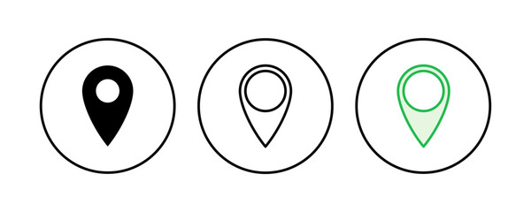 Pin icon set. Location icon vector. destination icon. map pin