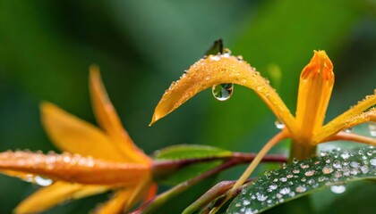 flower with drops