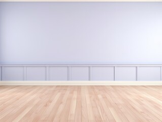 Light purple classic wall background with copy space. Parquet floor. Mock up room.