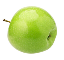 green apple isolated, fresh green apple, transparent PNG, PNG format, full depth of field