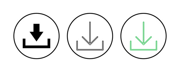 Download icon set. Download vector icon