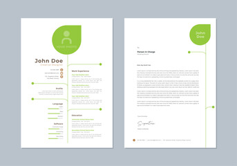 Creative eco style Cv templates. Professional resume, cover letter business layout job applications. Vector nature minimalist presentation set