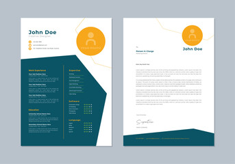 Creative business Cv templates. Professional resume, cover letter business layout job applications. Vector modern minimalist presentation set
