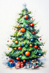 Whimsical Watercolor Christmas Tree 98
